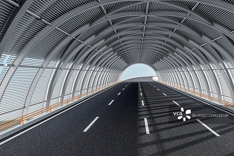 高速道路和穹顶，三维图形制作图片素材