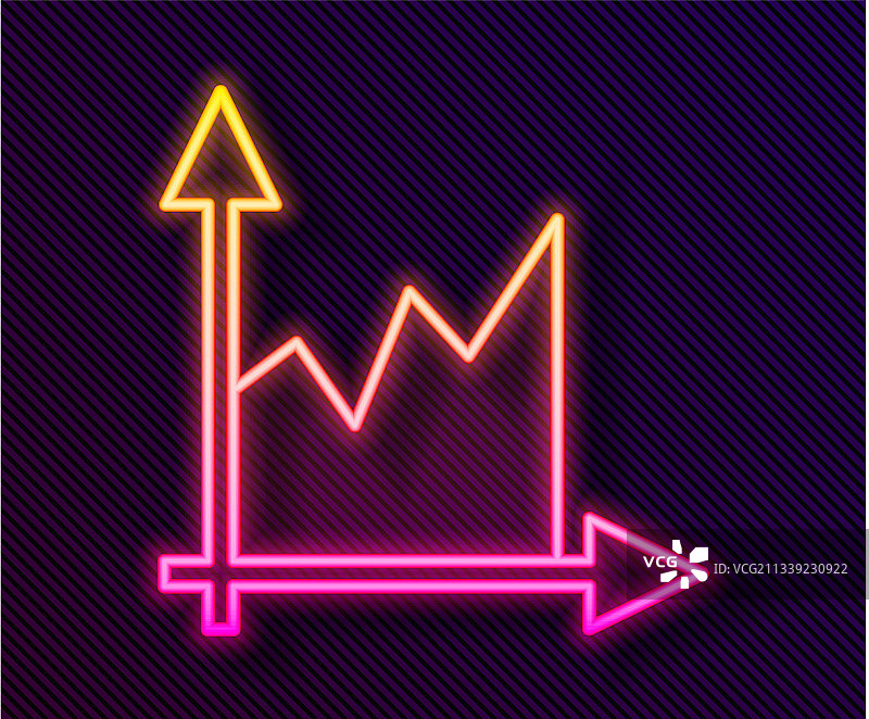 发光的霓虹灯线图表日程表图标图片素材