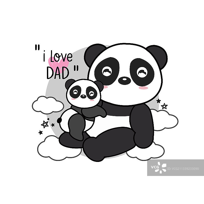 父亲节熊猫贺卡图片素材