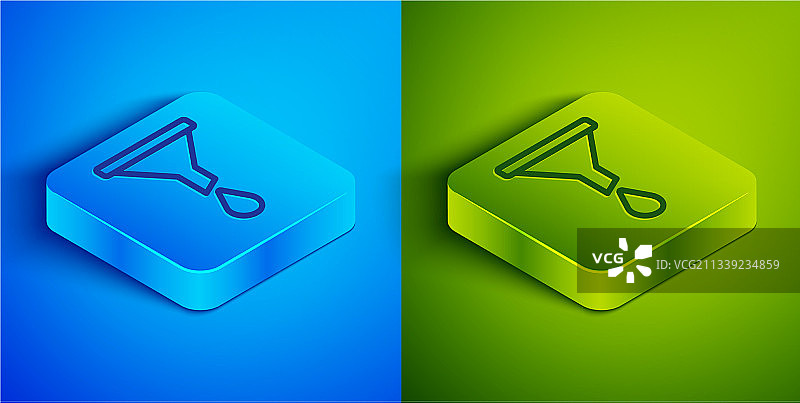 2.5D线条漏斗或过滤器图标图片素材