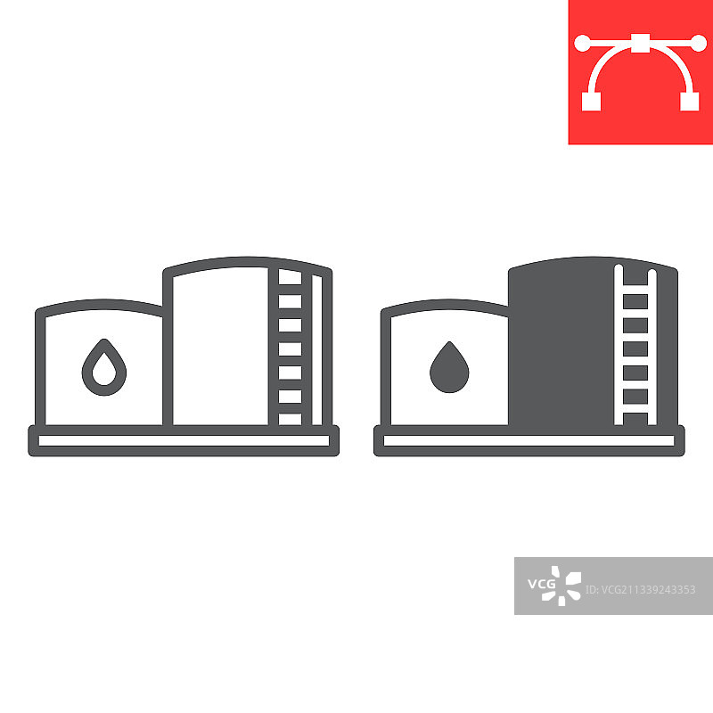 石油存储线和图标工业图片素材
