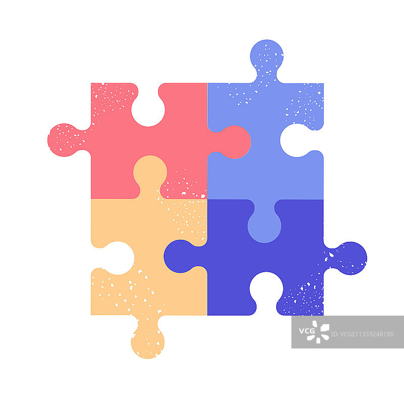 带孔纹理的彩色拼图（四块）图片素材