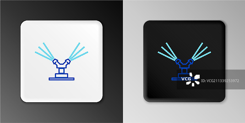 自动灌溉喷淋器线性图标图片素材