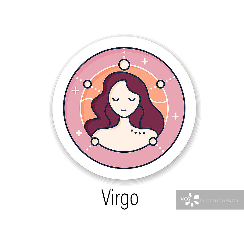 处女座贴纸图标图片素材