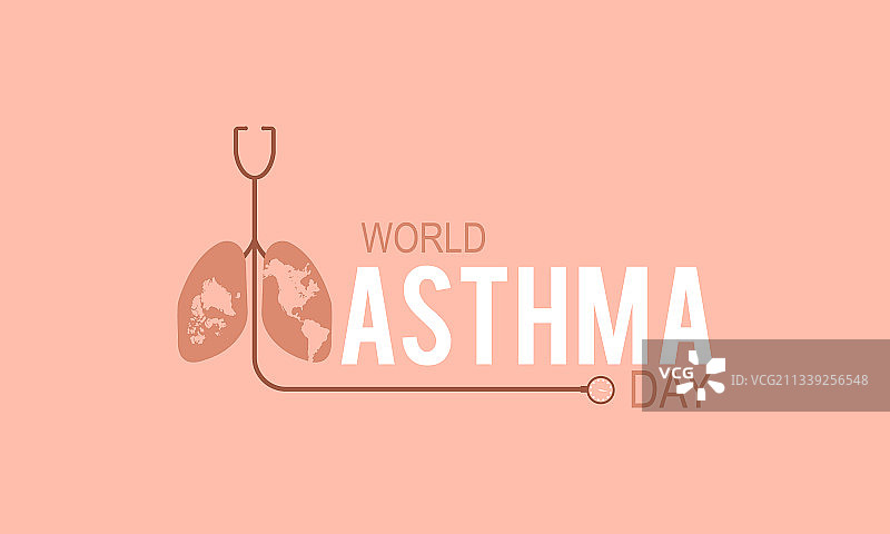 世界哮喘日预防和意识概念图片素材