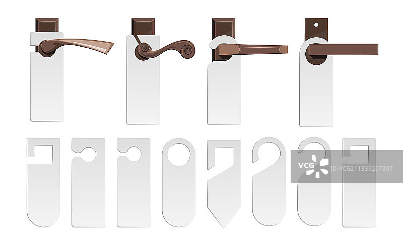 扁平风格的门挂牌套装图片素材