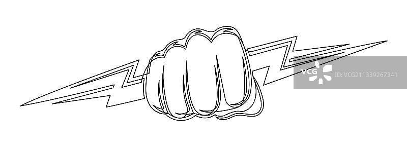 连续单线：复古电力图片素材