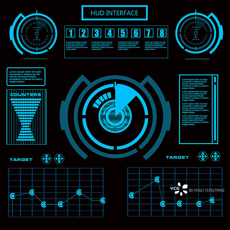 未来的蓝色虚拟图形触摸用户图片素材
