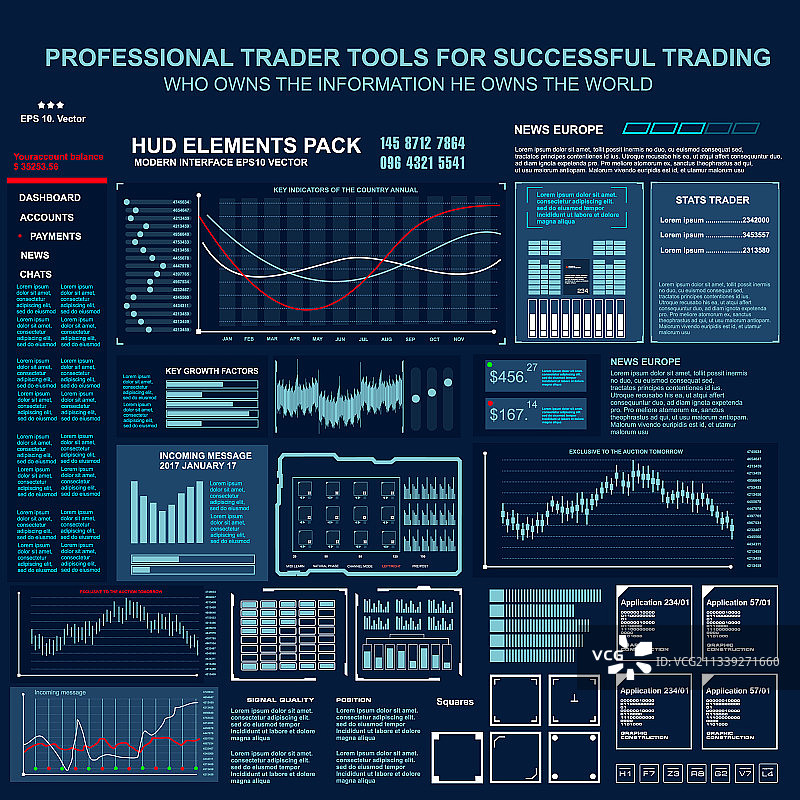 未来的蓝色虚拟图形触摸用户图片素材