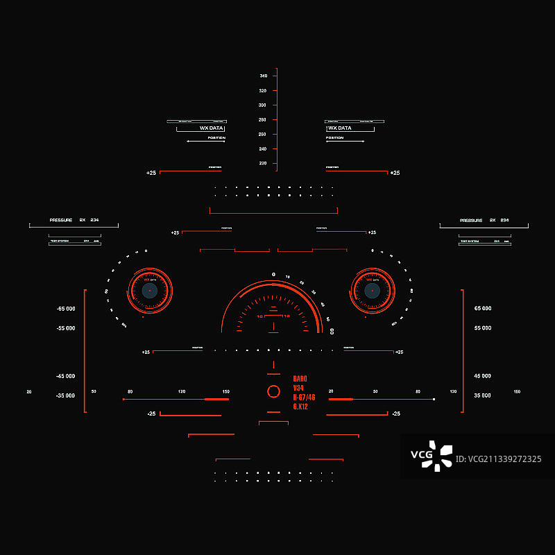 未来主义红色虚拟图形触摸用户图片素材