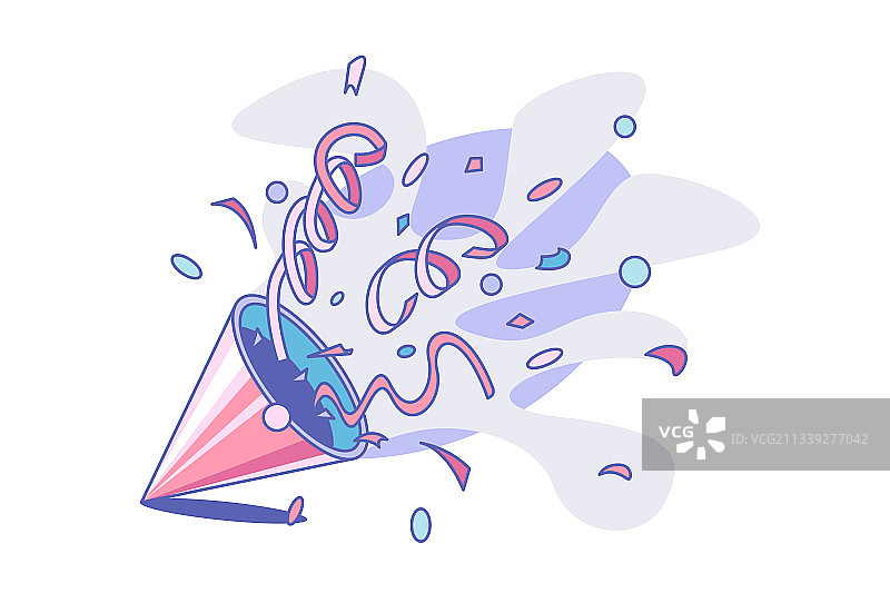 彩色纸屑和彩带图片素材