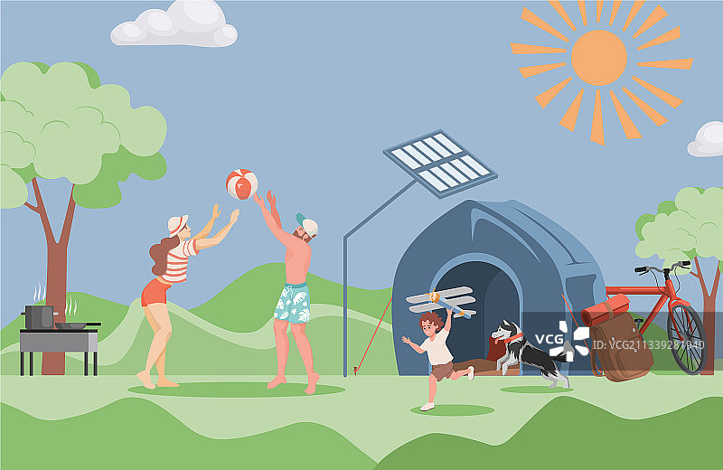 开心的家庭共度时光图片素材