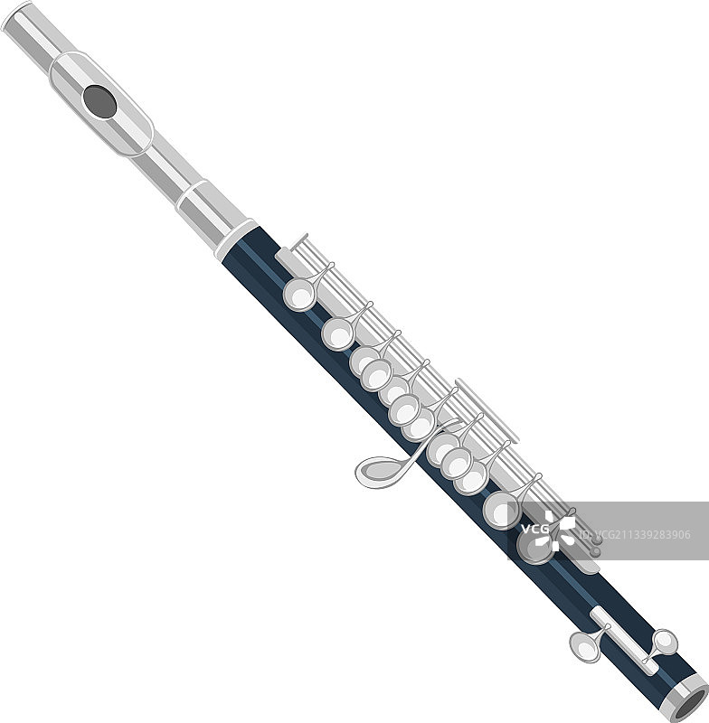 白色背景上的长笛图片素材