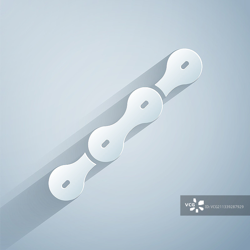 灰色背景上的剪纸自行车链条图标图片素材