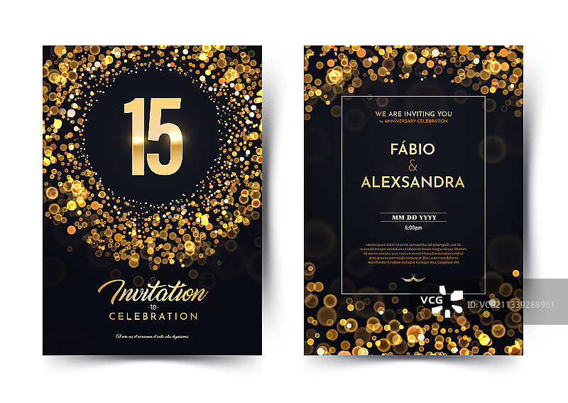 15周年黑色奢华纸艺图片素材