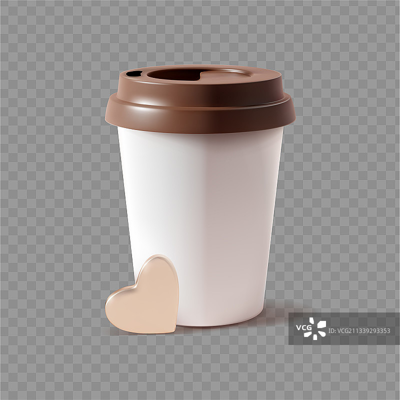 逼真的3D纸质咖啡杯图片素材