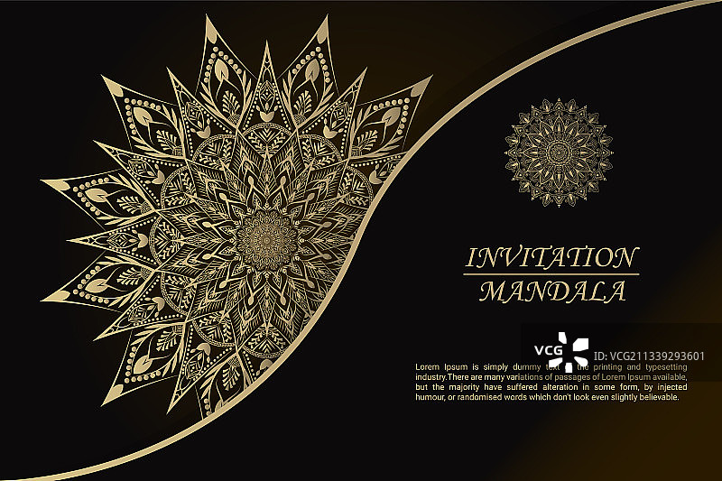 奢华尊享邀请函曼陀罗背景图片素材