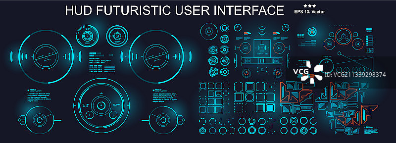 HUD未来蓝色用户界面仪表盘图片素材
