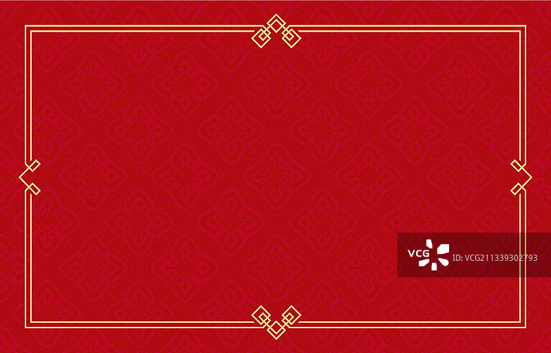 红色背景和金色相框图片素材
