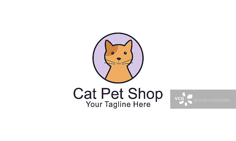 可爱的猫咪宠物店logo设计图片素材