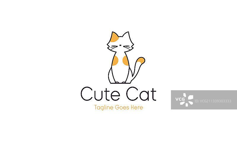 可爱的猫咪宠物店logo设计图片素材