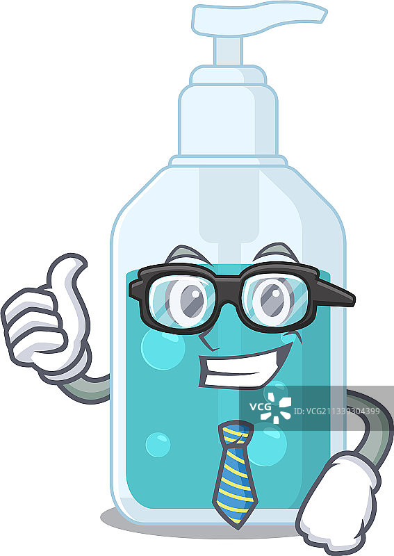 卡通手绘消毒液商人图片素材