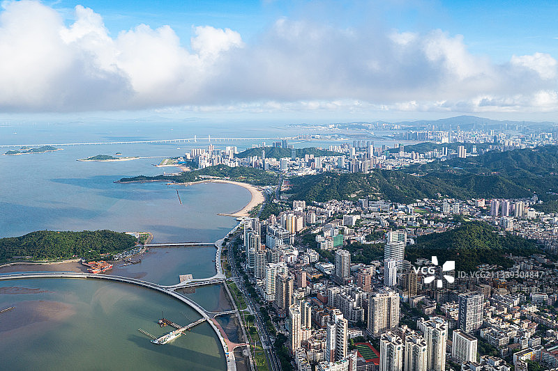 珠海情侣中路海岸线城市风光图片素材