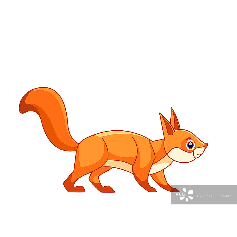 好奇的可爱红色松鼠卡通形象图片素材