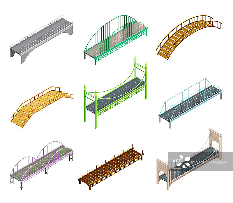 木制或金属固定桥梁图片素材