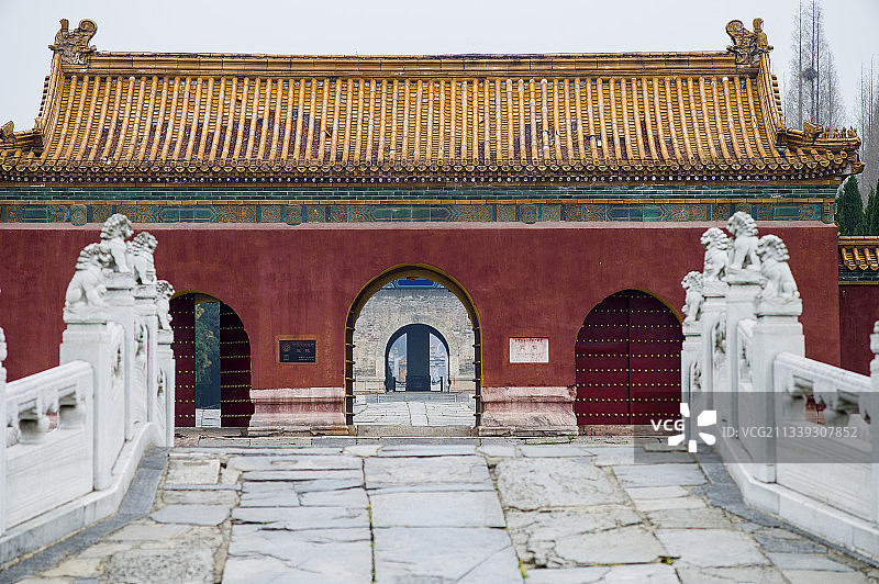 2016-03-12中国，湖北省，荆门市，钟祥市，明显陵图片素材