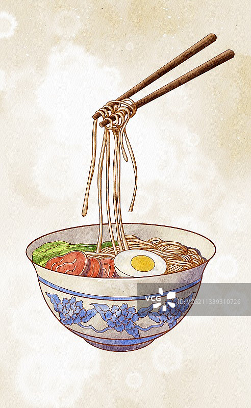 面食水彩插画图片素材