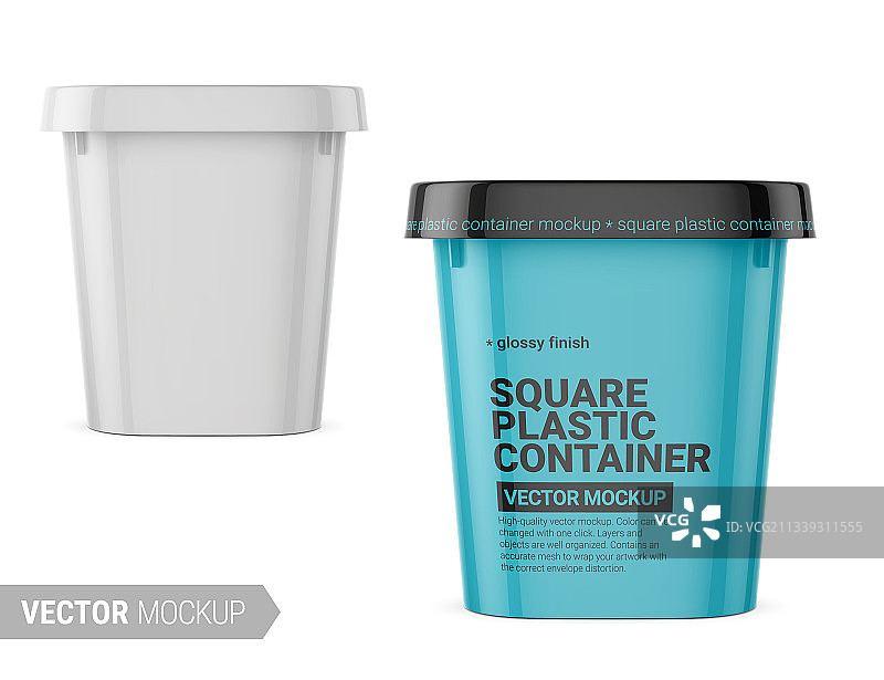 白色磨砂塑料容器模型图片素材