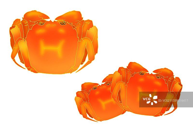 中秋节美食插画设计元素阳澄湖大闸蟹图片素材