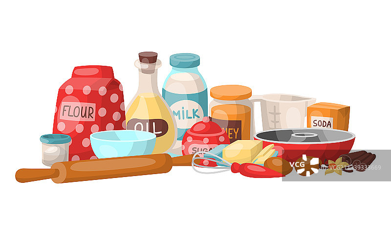 烹饪原料和甜味剂套装图片素材