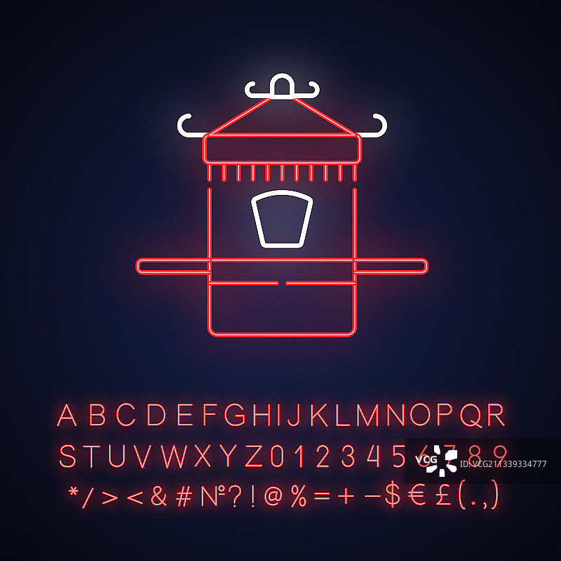 中国轿子霓虹灯图标图片素材