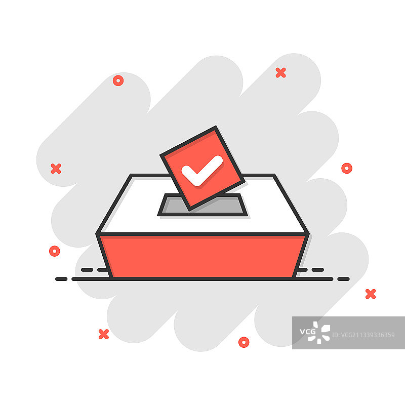 漫画风格投票箱图标图片素材