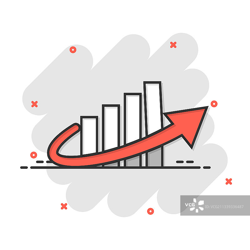 漫画风格的增长箭头图标 收入卡通图片素材