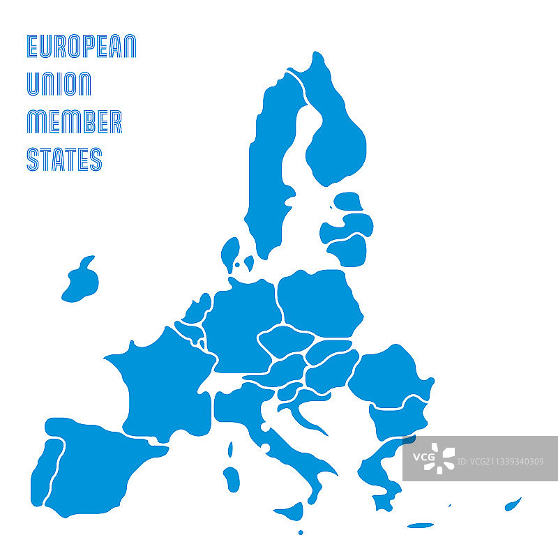 简化的欧洲平滑地图图片素材