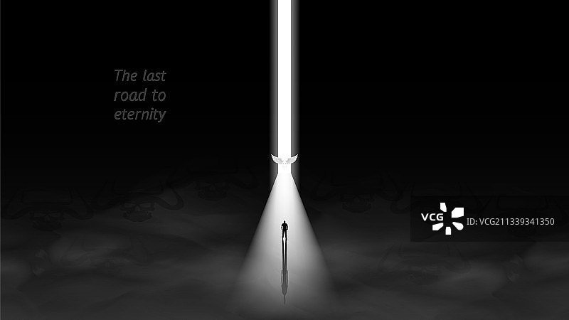 通往永恒之路黑白海报图片素材