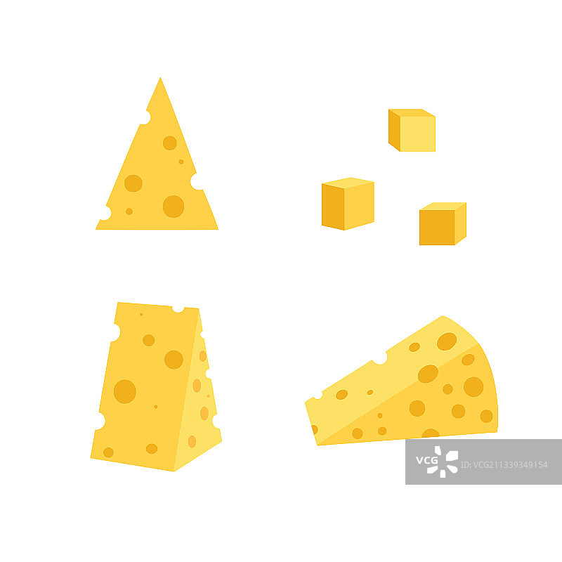 各种形状的奶酪片合集图片素材