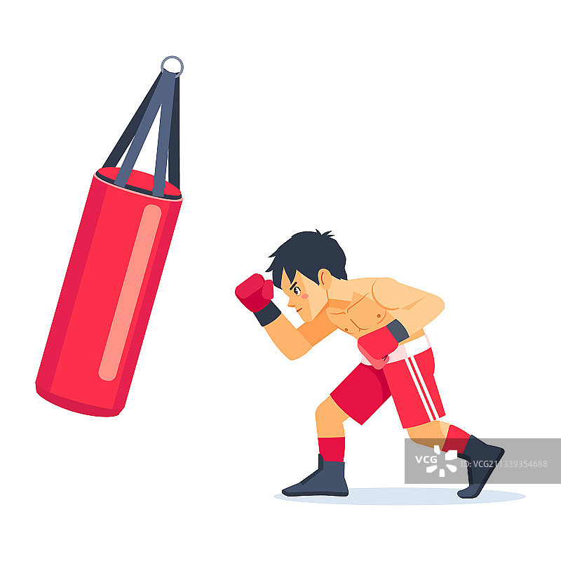 练习拳击的男孩图片素材