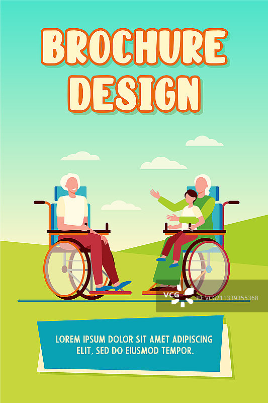 坐轮椅的老年人抱着孩子聊天图片素材