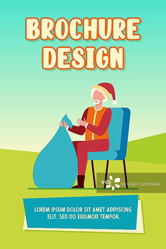 圣诞老人抱着礼物袋图片素材