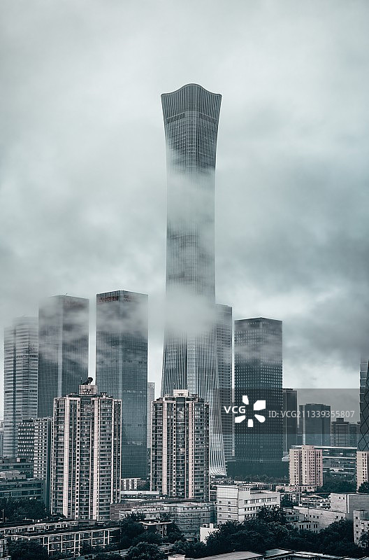北京国贸CBD云海穿云图片素材