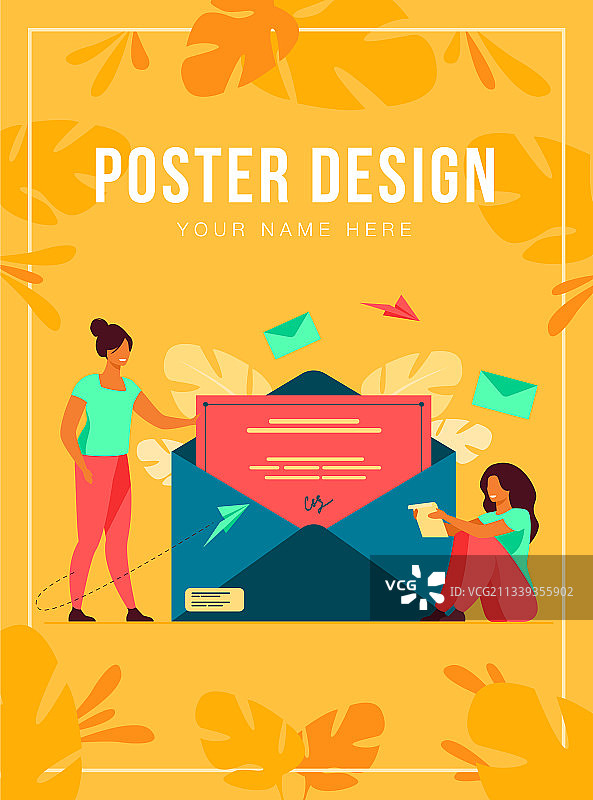 女人接收邮件阅读信件图片素材