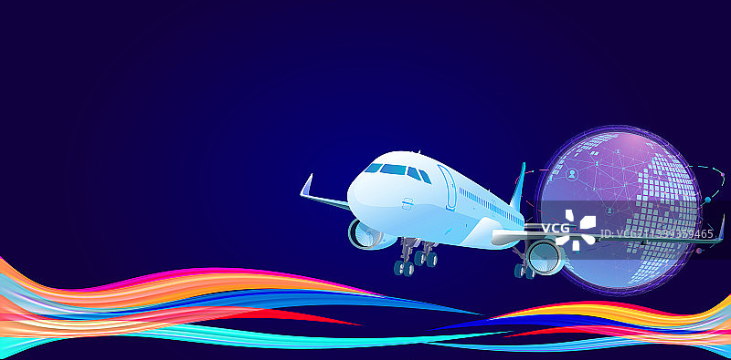 一架飞行中的航天飞机插画图片素材