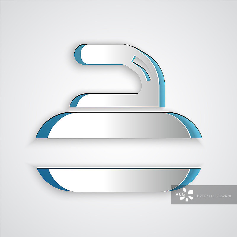 冰壶运动石块纸雕图标图片素材