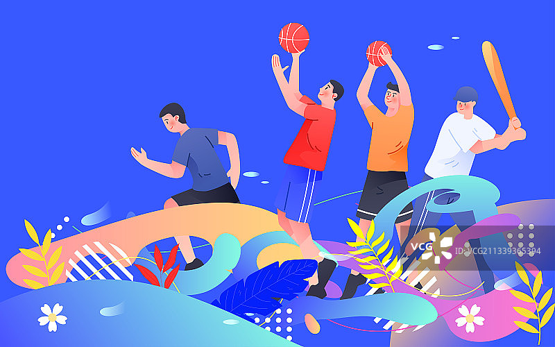 会运动员体育比赛夺冠插画活动海报背景图片素材