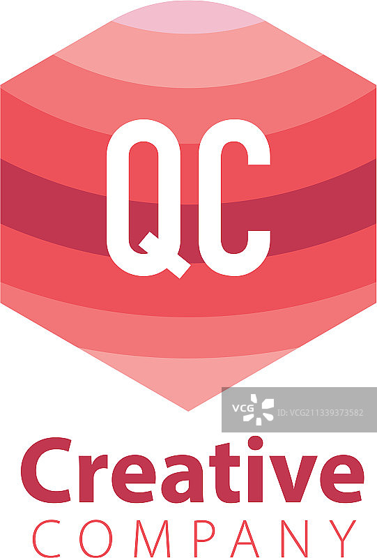 首字母QC彩色六边形标志图片素材