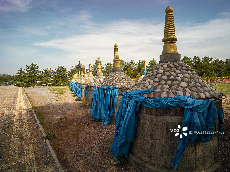 2016-07-13中国，内蒙古，鄂尔多斯，成吉思汗陵，敖包图片素材